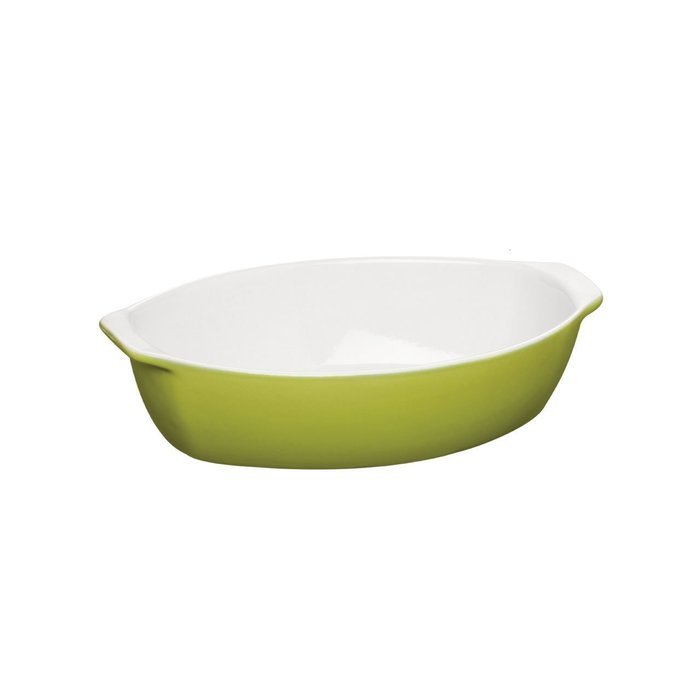 PREMIER HOUSEWARES OVENLOVE 1.6 LTR MICROWAVEABLE DURABLE OVAL BAKING DISH GREEN