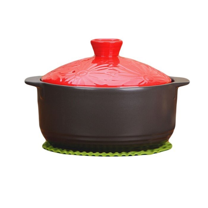 Qingsm High Temperature Resistance Ceramics Health Crock Pot (green lid) N3