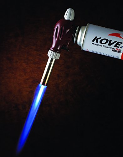 Kovea Pro Chef Self-Igniting Anti-Flare Butane Torch with Gas Canister Stand / The Cook Master torch N2