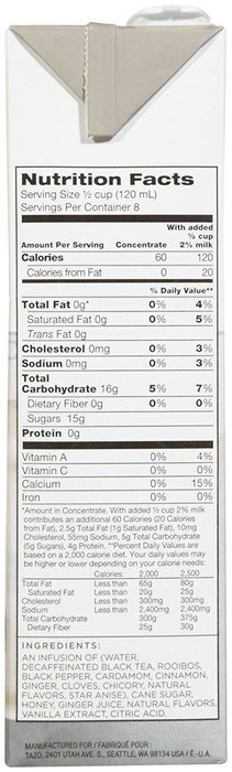 Tazo Decaf Latte Chai Tea, 32 oz N2