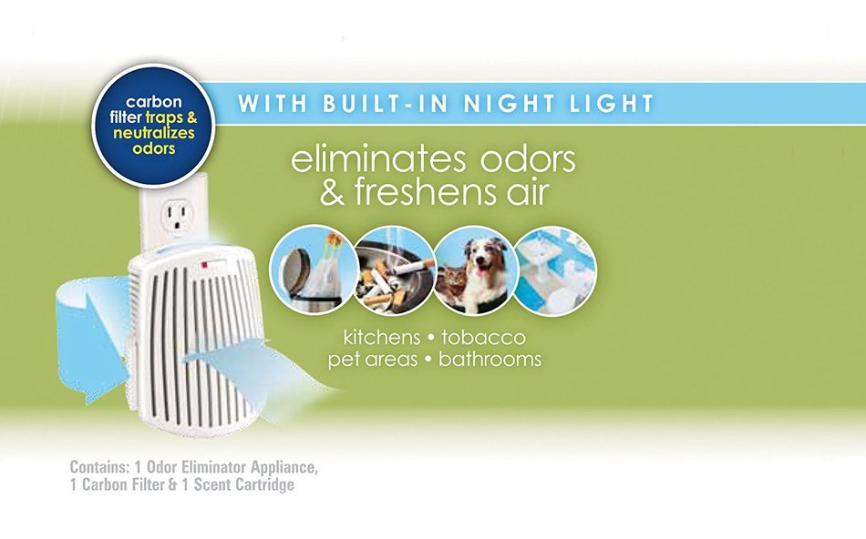 Hamilton Beach TrueAir Plug Mount Odor Eliminator Air Cleaner Purifier with built in night light and one green...