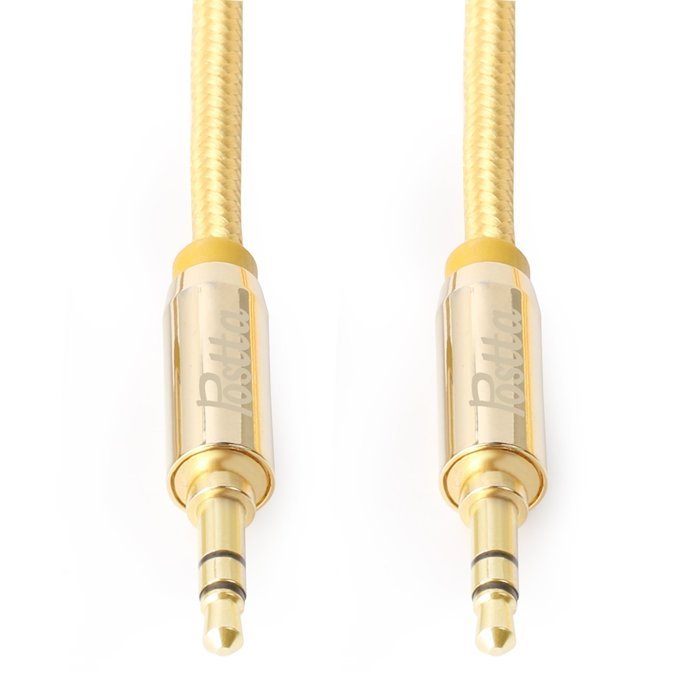 Postta 3.5MM Braided Stereo Audio cable(6 Feet)Dual-shielding Male to Male AUX Cable for car stereos,Smartphones...