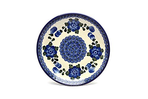 Polish Pottery Plate - Salad/Dessert (7 3/4") - Blue Poppy