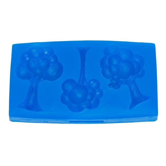 First Impression Molds B248 Cartoon Tree Set Silicone Cake Decorating Mold, Small, Blue N3