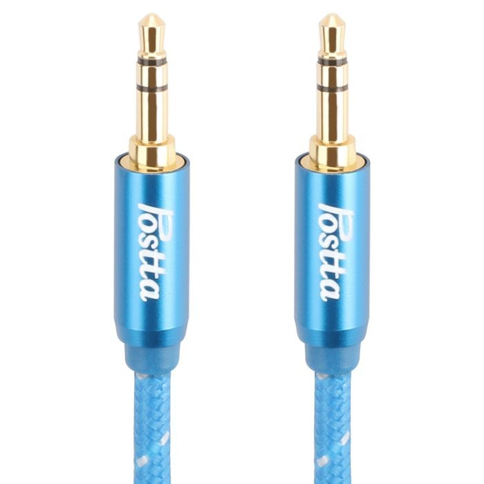 Postta 3.5MM Braided Stereo Audio cable(6 Feet)Dual-shielding Male to Male AUX Cable for car stereos,Smartphones... N2