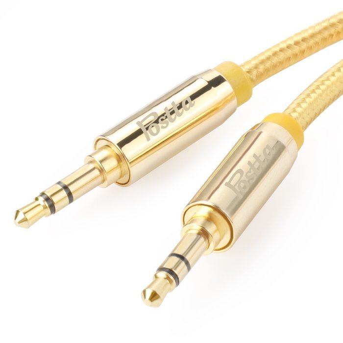 Postta 3.5MM Braided Stereo Audio cable(6 Feet)Dual-shielding Male to Male AUX Cable for car stereos,Smartphones... N4