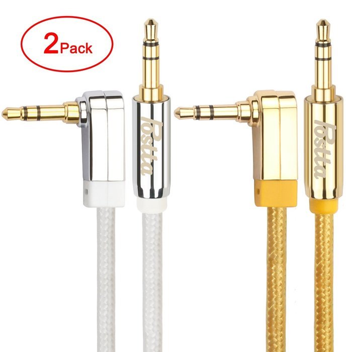 Postta 3.5MM Braided Stereo Audio cable(6 Feet)Dual-shielding Male to Male AUX Cable for car stereos,Smartphones... N5