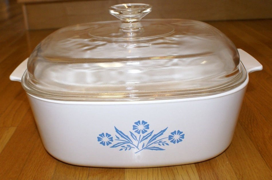 Vintage Large Corning Ware Cornflower Blue Glass 4 Quart Casserole ...