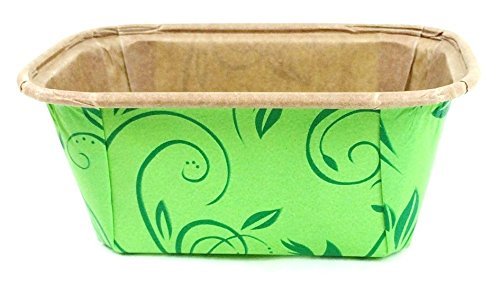 Mini Scroll Design Paper Loaf Baking Mold - Green - 3.14" x1.57"x1.57'' (Pack of 600)