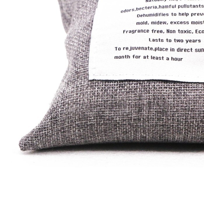 GOWOW Naturally Activated Bamboo Air Purifying Bag, Charcoal Bag (1Large, DarkGrey) N13