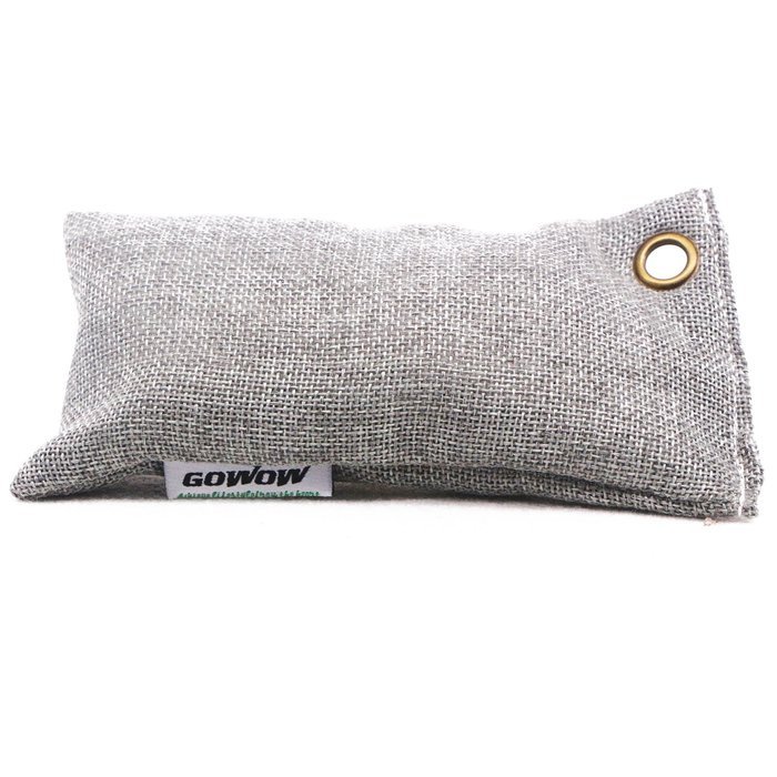 GOWOW Naturally Activated Bamboo Air Purifying Bag, Charcoal Bag (1Large, DarkGrey) N17