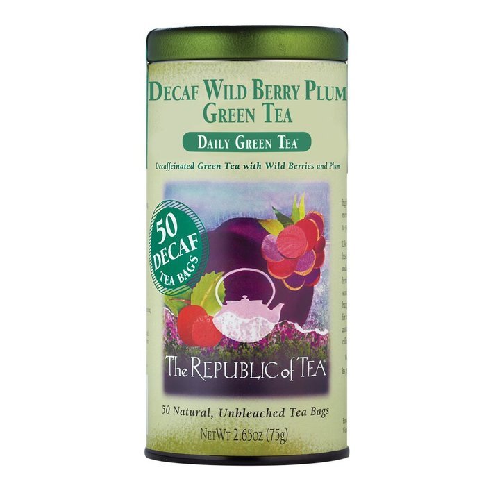 The Republic Of Tea Decaf Wild Berry Plum Green Tea, 50 Tea Bags