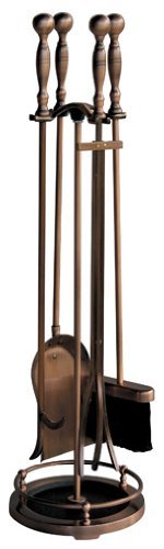 Uniflame, F-1372, 5pc Satin Copper Fireset with Ball Handles