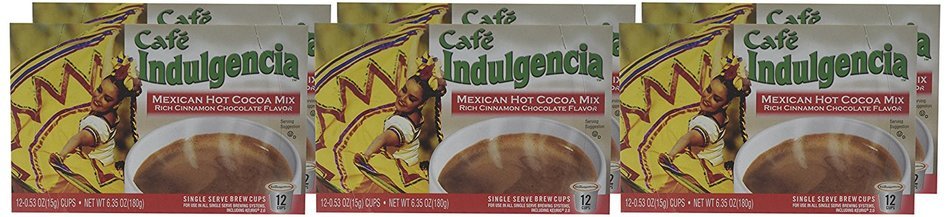 Caf&eacute; Indulgencia Mexican Hot Chocolate, 12 Count (Pack of 6) (Compatible with 2.0 Keurig Brewers) N5