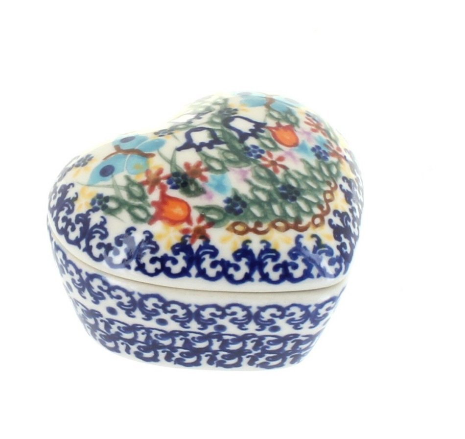 Polish Pottery Garden of Eden Small Heart Box