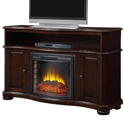 Merrill Media Electric Fireplace Heater Ventless Merlot Dark Wood Living / Bed Room TV Stand (Merlot)