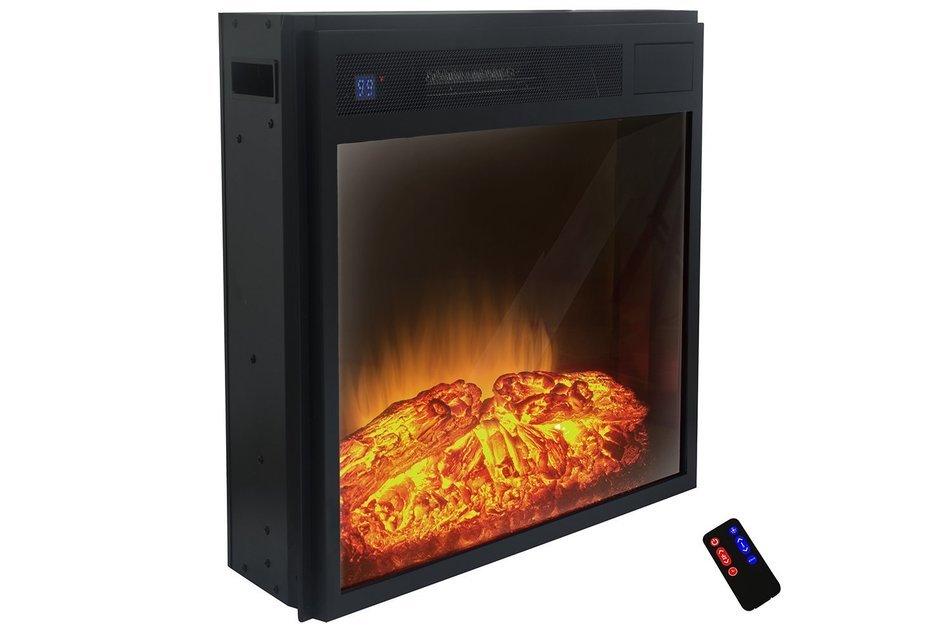 AKDY 23" Black Electric Firebox Fireplace Heater Insert W/Remote Azfl-EF05-23r N4
