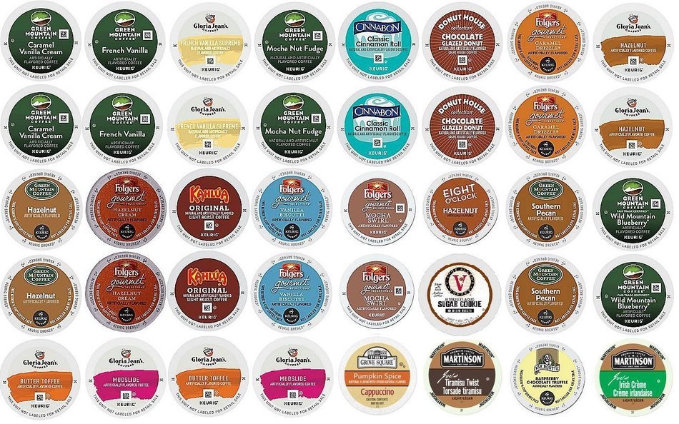 40 Count K Cup 2.0 Variety Sampler Pack - 40 Flavored K Cups for 2.0 and 1.0 Brewers - ALL TOP KEURIG GREEN MOUNTAIN...