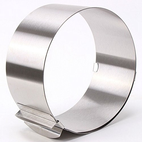6 to12Inch Stainless Steel Adjustable Mousse Cake Ring Baking Mold N3