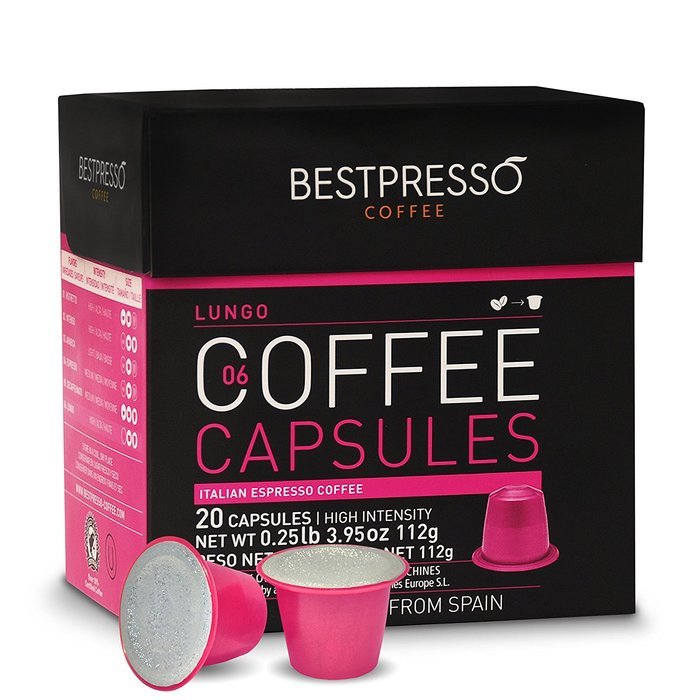 40 Bestpresso Nespresso Compatible Gourmet Coffee Capsules - Nespresso Pods Alternative: INTENSO Blend and LUNGO... N4