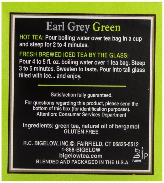 Bigelow Earl Grey Green Tea Bags - 20 ct N5