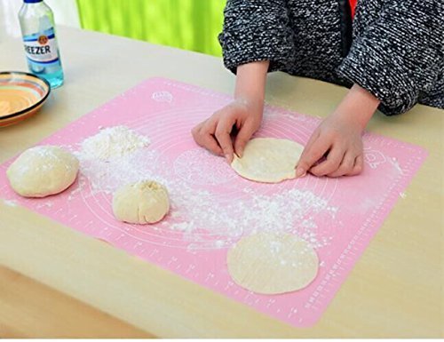 Teanfa Silicone Roll Cut Mat Rolling Cutting Pad Fondant Cake Dough Decorating Tool Pad Chopping Board Table Thicken... N3
