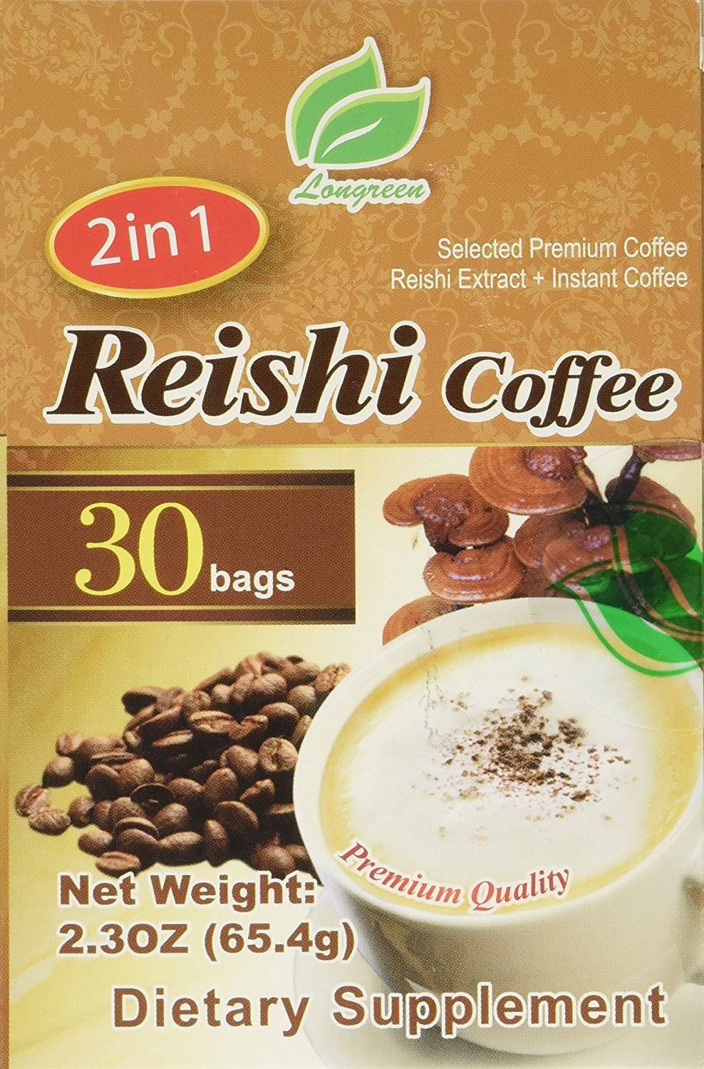 Reishi Coffee 2 In 1, Selected Premium Coffee, Reishi Extract And 