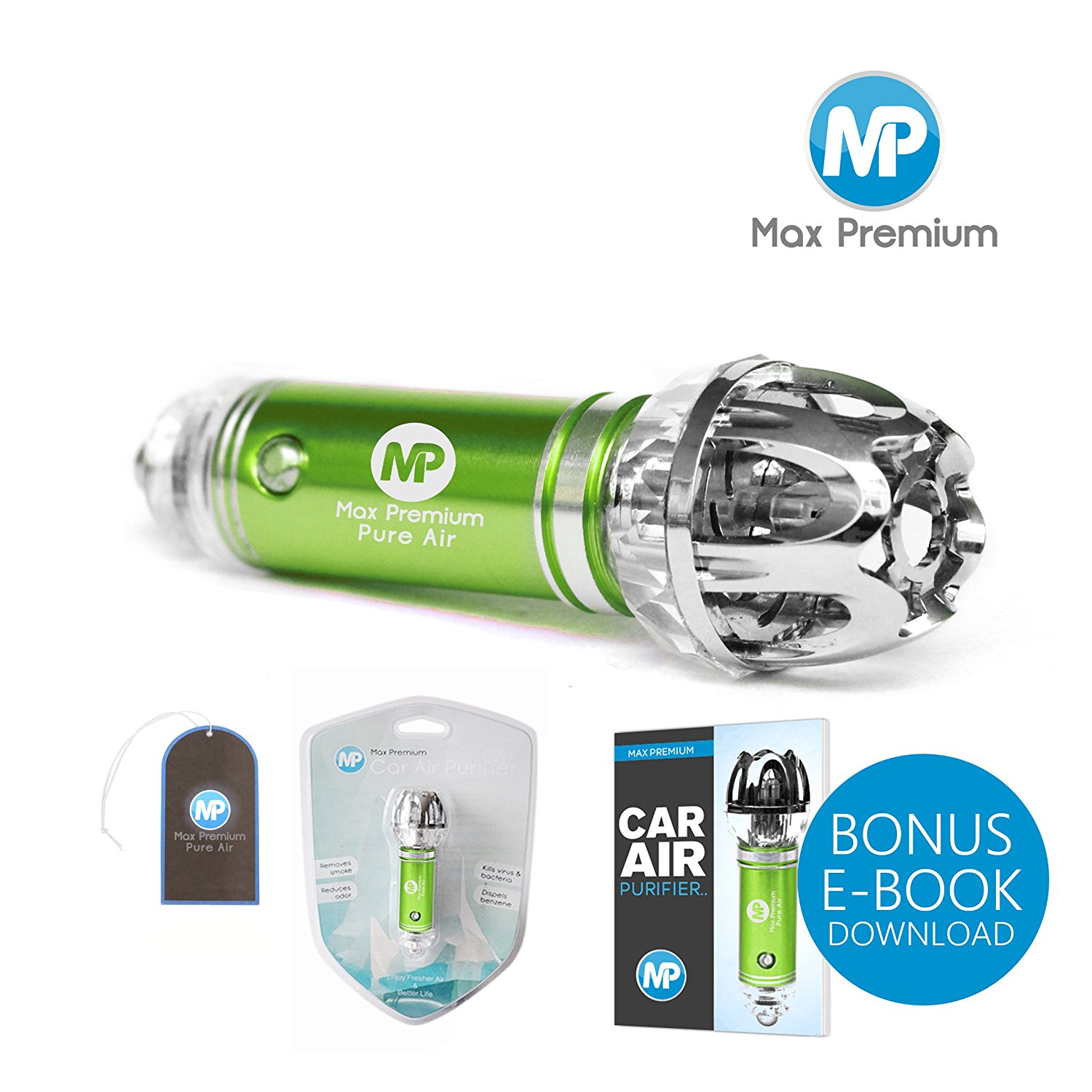 Auto Ionizer, Car Air Purifier Plus BONUS Car Air Freshener + eBOOK by