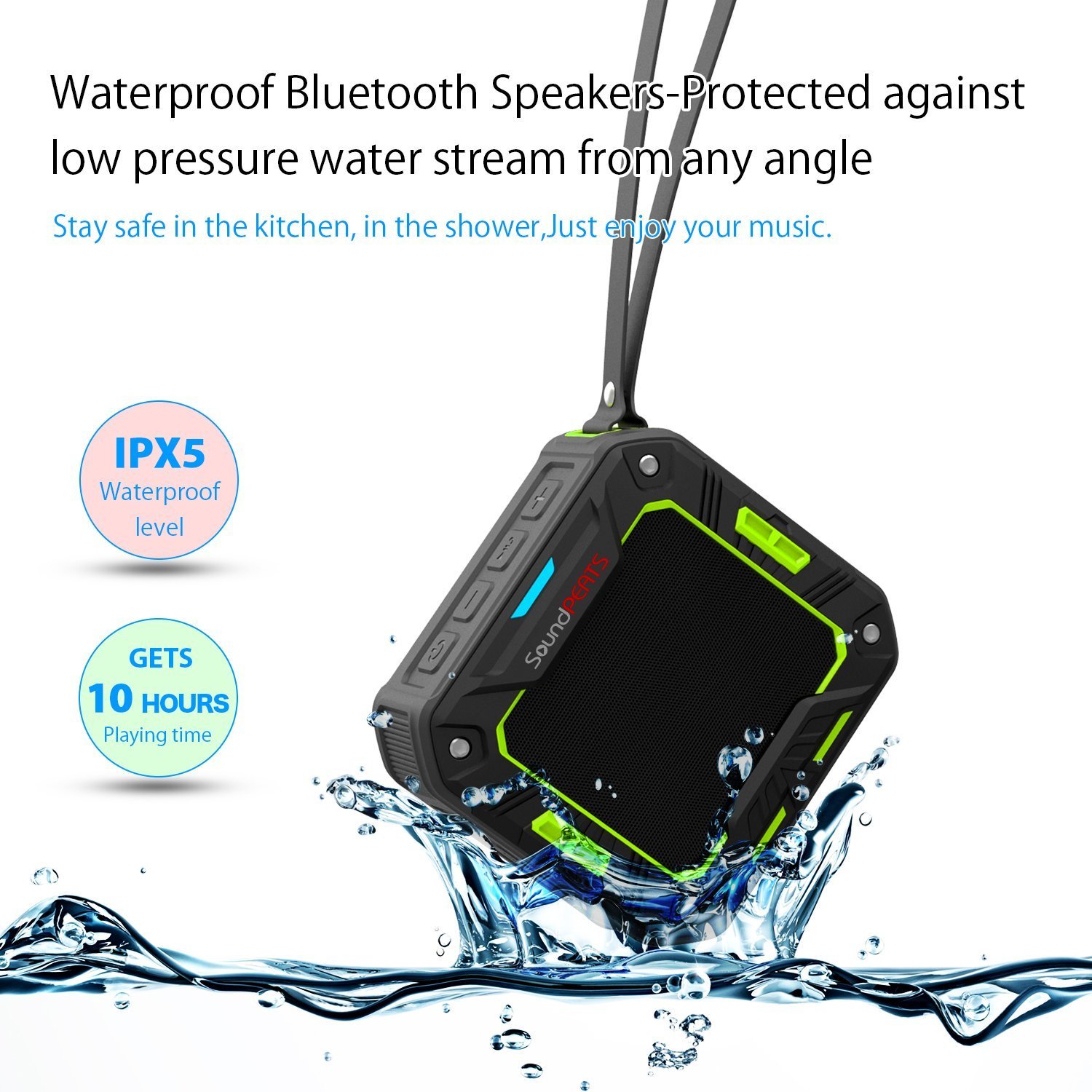 SoundPEATS P2 Wireless Waterproof Portable Bluetooth Speakers with Bult ...