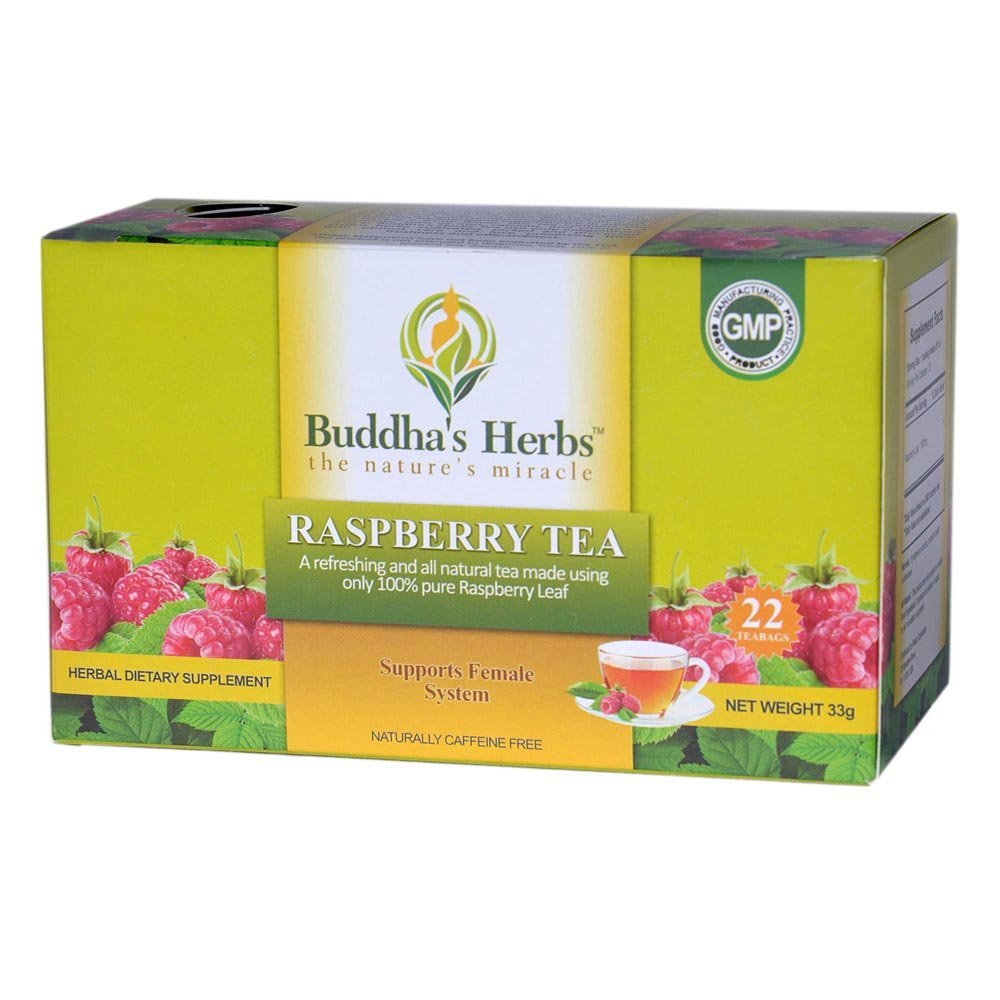 Buddha's Herbs Premium Raspberry Leaf Tea, 22-Count Tea Bags (Pack of 2 ...