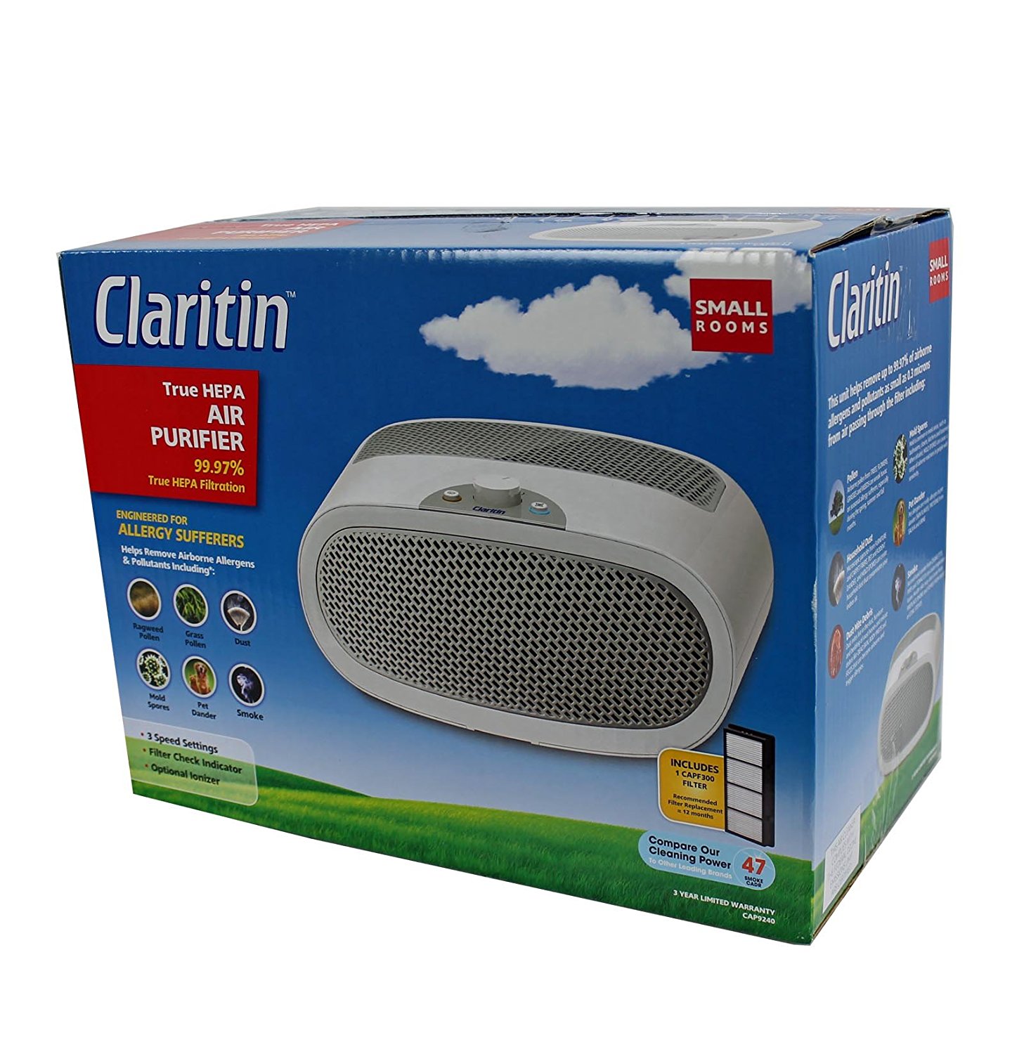 Claritin True HEPA Desktop Air Purifier, White N2 free image download