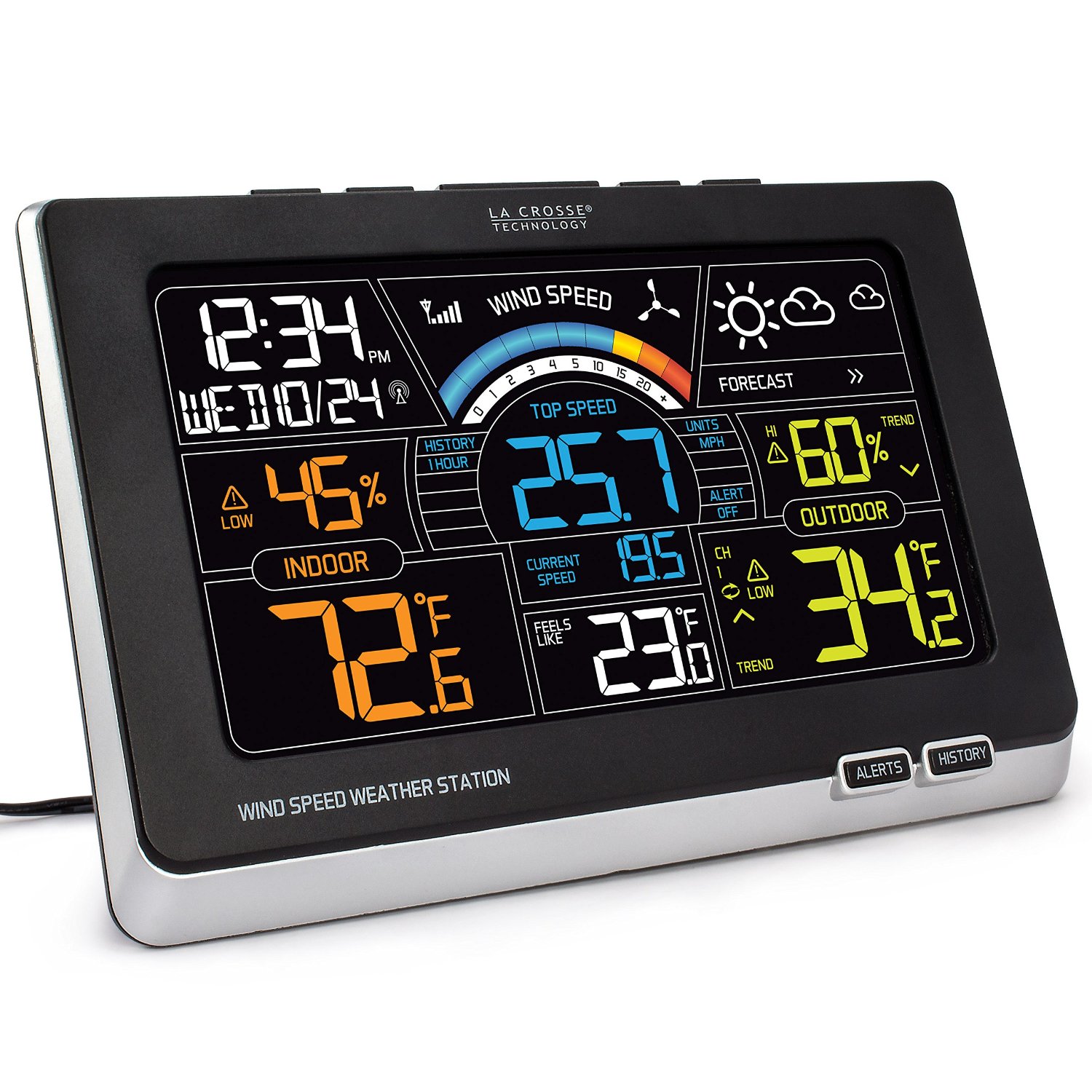 La Crosse Technology 327-1414W Color Wireless Wind Speed Weather ...