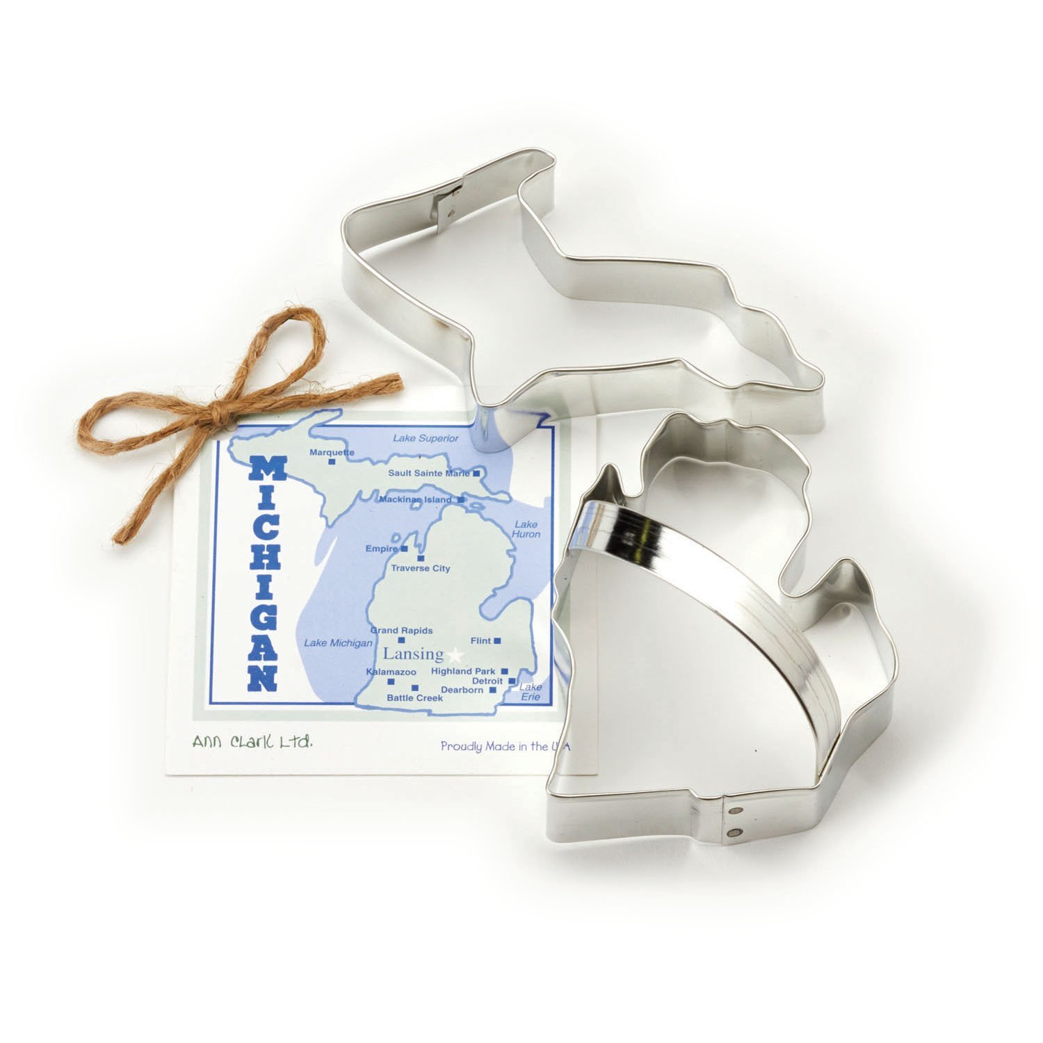 Michigan Cookie and Fondant Cutter Ann Clark 3.9 Inches US Tin