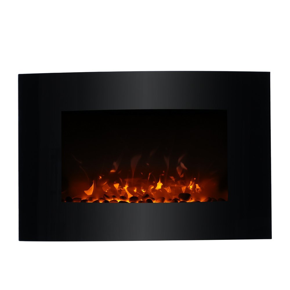 Homgeek 1500W Wall Mount Adjustable Electric Fireplace 3D Flame Heater ...