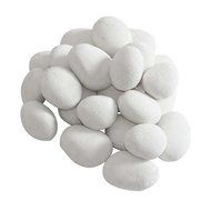 Moda Flame White Fireplace Ceramic Pebble Set