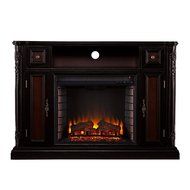 Marianna Media Fireplace - Ebony w/ Reversible Dark Antique N4