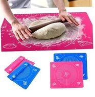 Teanfa Silicone Roll Cut Mat Rolling Cutting Pad Fondant Cake Dough Decorating Tool Pad Chopping Board Table Thicken... N4