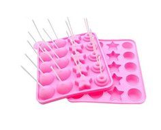 Stars &amp; Pellet Shape Silicone Lollipop Mold 20 Holes Lollipops Mold Cake Mold Baking Chocolate Ice Lattice Bakeware...