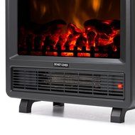 Mini Free Standing Electric Fireplace Stove - 18 Inch Black Portable Electric Fireplace with Realistic Fire and...