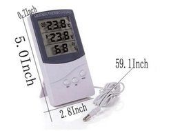 LCD Display Digital Thermometer Hygrometer with Dual Sensors - Indoor/ Outdoor Max-Min Thermo Hygro - Portable... N6