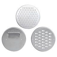 VonShef Professional 5 Piece Mixing Bowl Set - Stainless Steel with Lids, Non-Slip Surface and 3 Grater Attachments N11