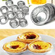 125Pcs Disposable Round Silver Foil Baking Cookie Cups Cake Tart Mold shopping
