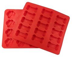 Simply Silver - Dog Treat Large Baking Trays, Puppy Pets Dog Paws &amp; Bones Silicone Cake Molds - Unbranded N4