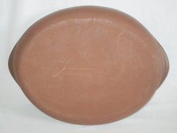 Vintage PETER POTS Light Blue Oval Pottery Stoneware Platter
