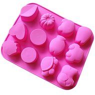 12 Holes Animal Jelly Pudding Silicone Cake Mold Pan 9&quot;x7.4&quot;x0.98&quot; Color At Random N2