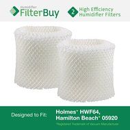 2 - HWF64 Holmes, Sunbeam &amp; Bionaire Humidifier Wick Filters. Fit units requiring filter "B". Designed by FilterBuy...