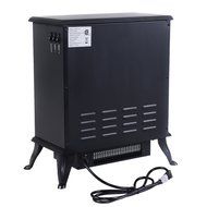 Giantex Free Standing Electric 1500W Fireplace Heater Fire Flame Stove Wood Adjustable