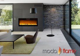 Moda Flame 50" Cynergy Log Built-in Smokeless Wall Mounted Electric Fireplace N4