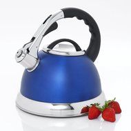 Creative Home 77034 Camille Stainless Steel Whistling Tea Kettle, 3-Quart, Opaque Blue N2