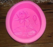 Design 364 Oval Shape Lotus Silicone Mold, 3D Fondant Mold,Soap Mold,Chocolate Mold,Cake Tool